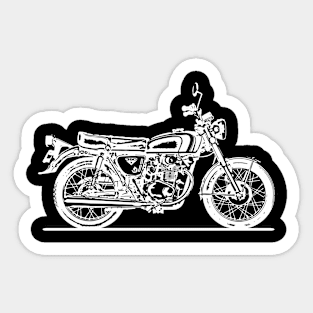 CB350 Super Sport White Sketch Art Sticker